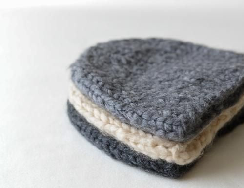 Pure Cashmere Knit Cap Gray