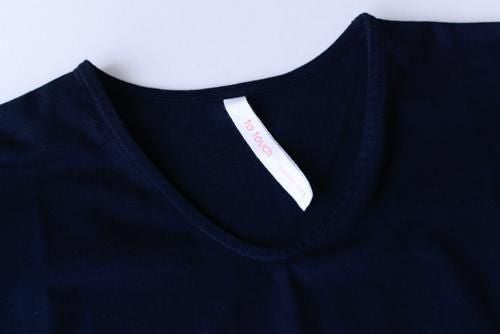 Soft cotton V-neck wide T-shirt in black