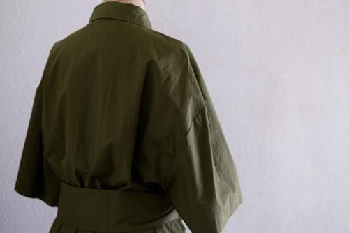 Khaki Cotton Short Sleeve Jumpsuit