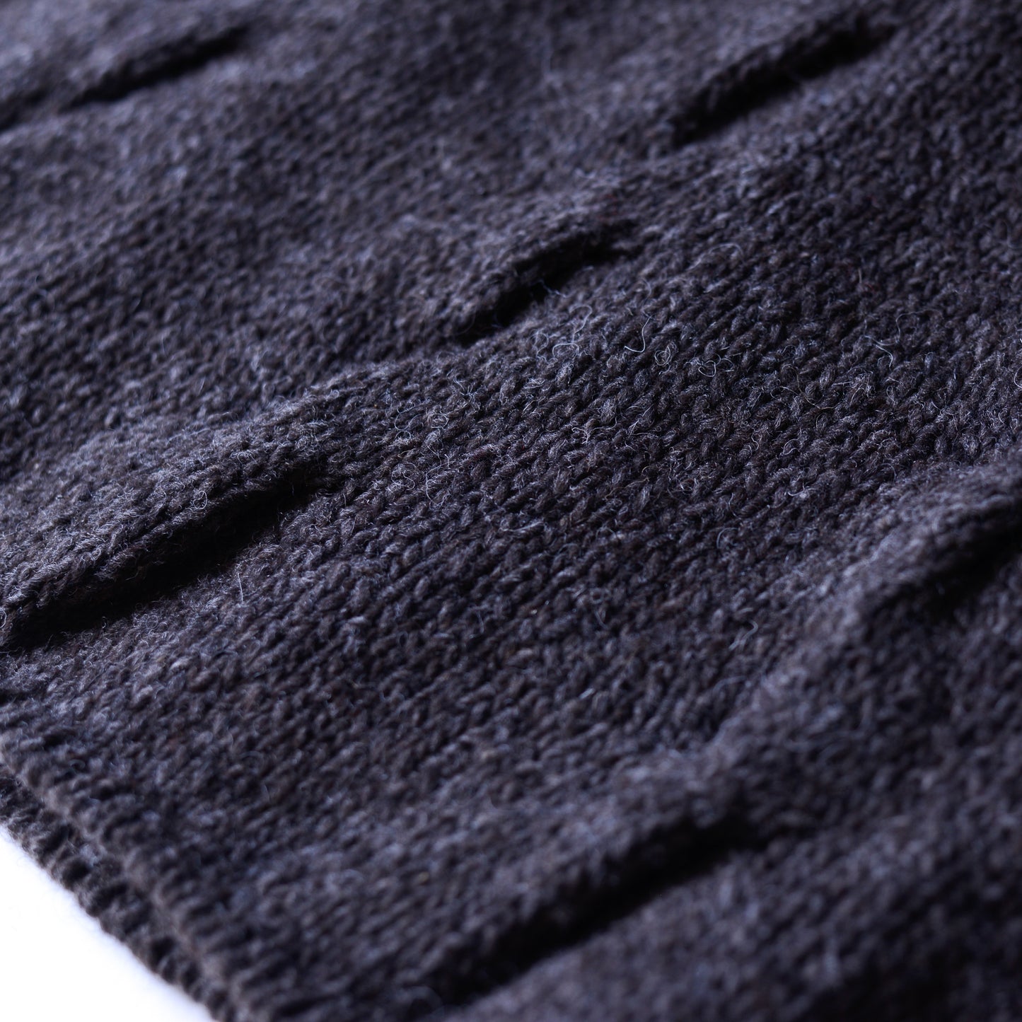 Hand-knitted wool cable sweater, Brown