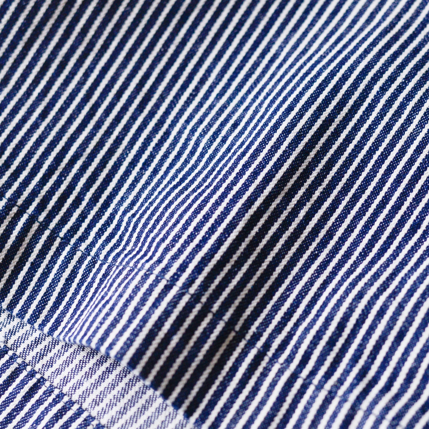 コットンヒッコリーデニムスカート Off White×Indigo