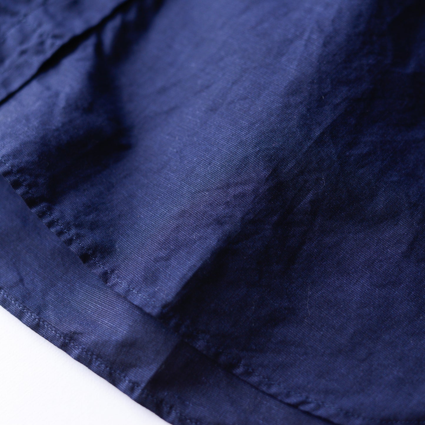 コットンリネンフリルカラー七分袖シャツ Navy