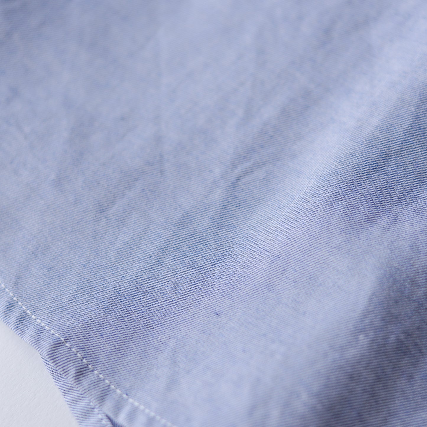 コットンミニポケット丸襟シャツ Blue