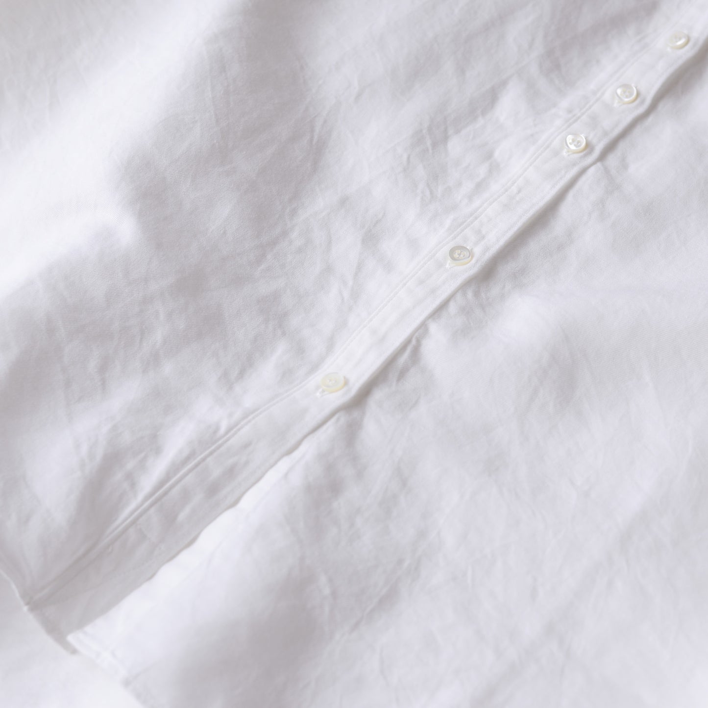 リネンコットンバンドカラーシャツ Off White