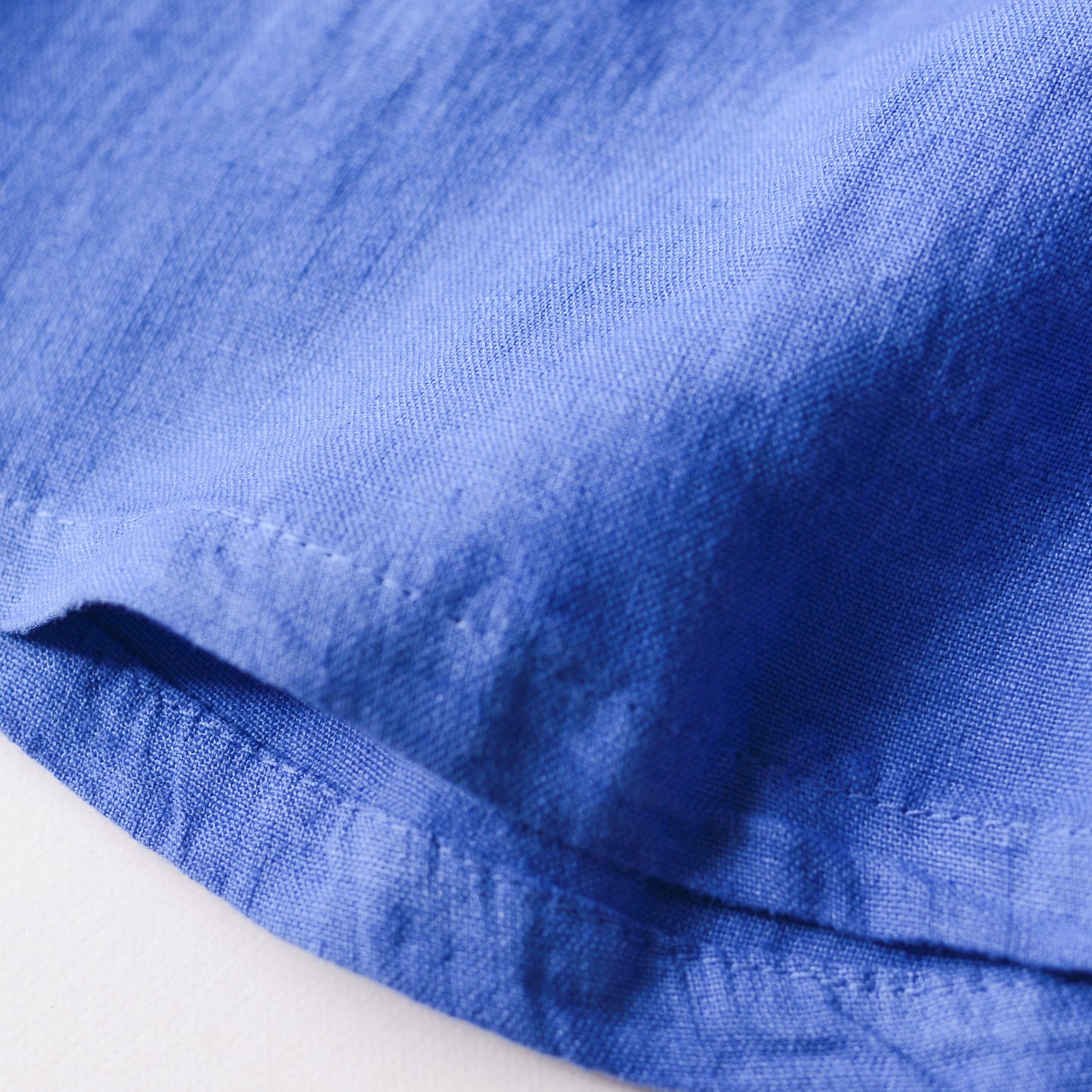 リネンギャザーウエストワンピース Blue