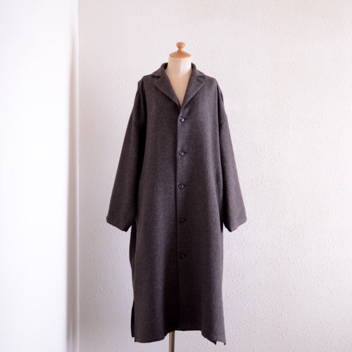 ソフトウールロングコート Brown