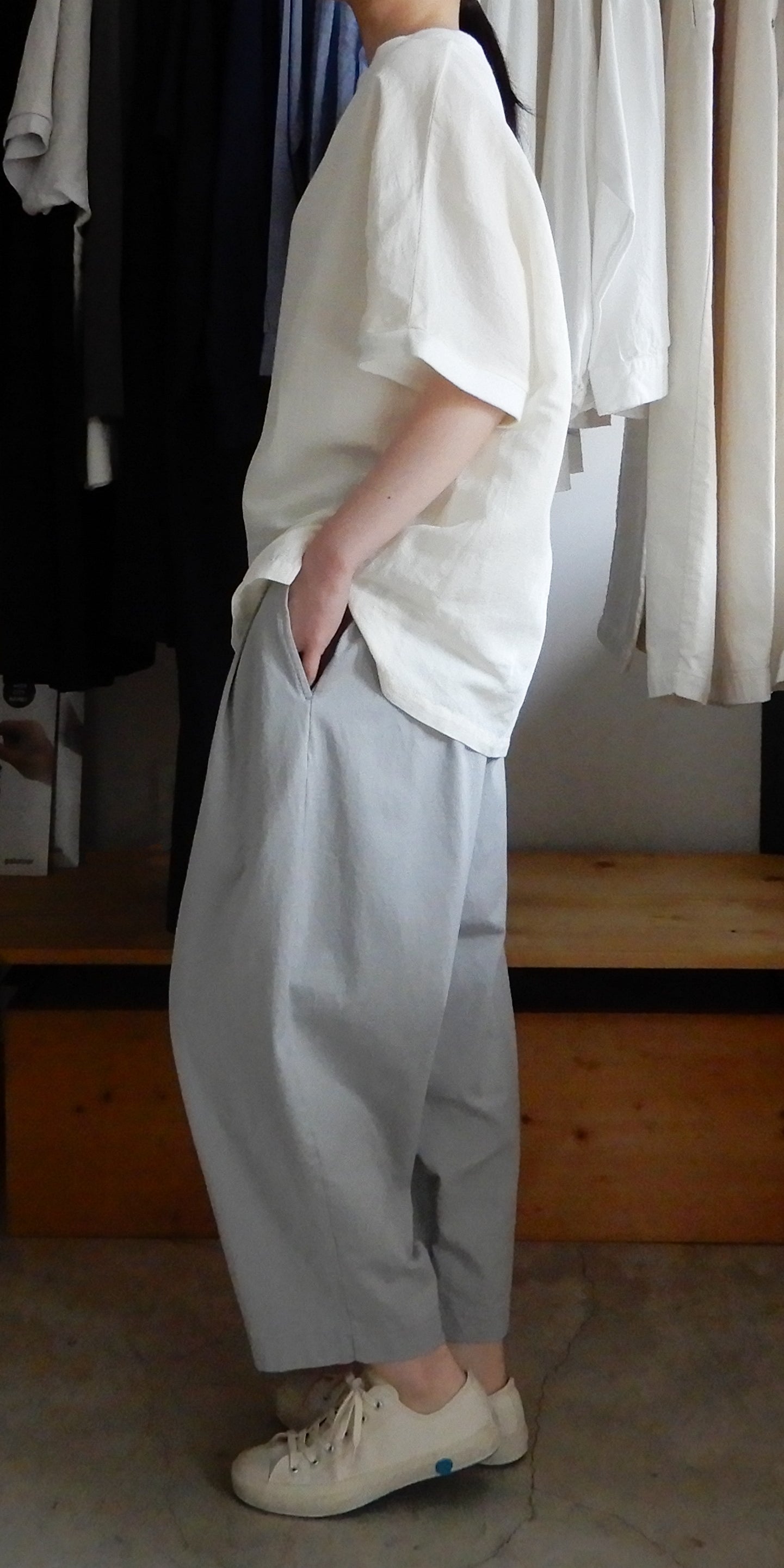 スムーズコットンテーパードパンツ Gray