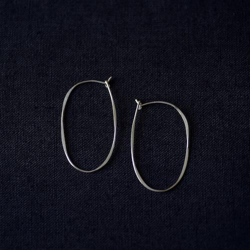 Oval Hoop Earrings, Small, Silver
