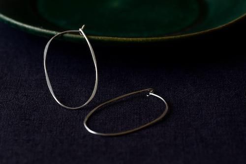Oval Hoop Earrings, Small, Silver
