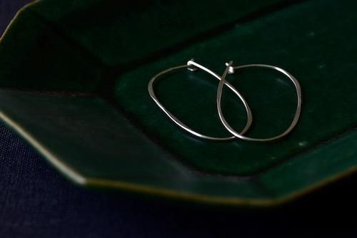 Oval Hoop Earrings, Small, Silver
