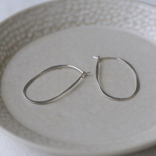 Oval Hoop Earrings, Small, Silver