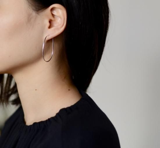 Oval Hoop Earrings, Small, Silver