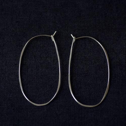 Oval Hoop Earrings, Large, Silver