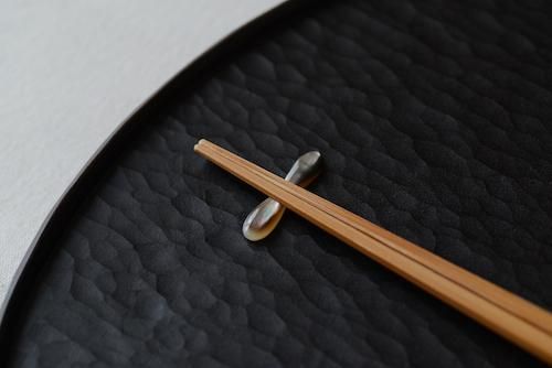 Chopstick Rest Double Oval Black