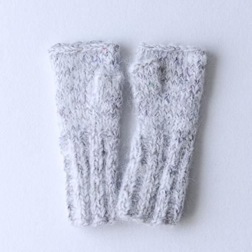 Silk-blend Alpaca Wool Hand Warmer, White