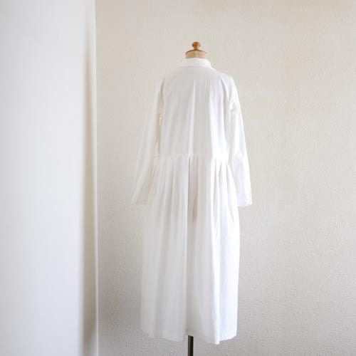 Shawl Collar Cache-Coeur Dress Off White