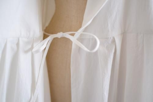 Shawl Collar Cache-Coeur Dress Off White