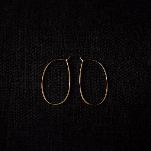Oval Hoop Earrings, Small, Gold