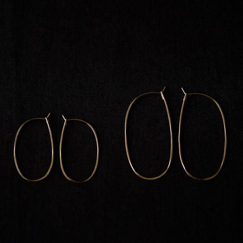Oval Hoop Earrings, Small, Gold