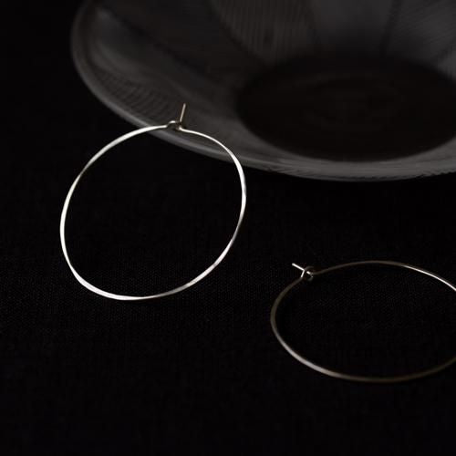 ピアス Round Hoop L Silver