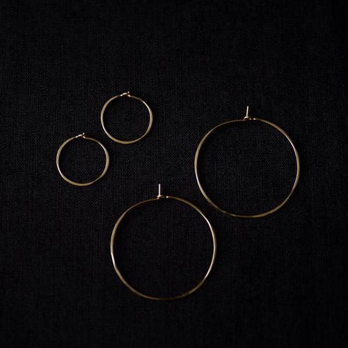 Round Hoop Earrings, Small, Gold