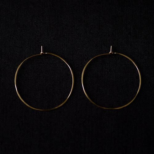 Round Hoop Earrings, Large, Gold
