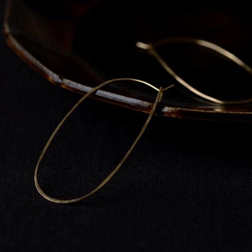 Oval Hoop Earrings, Large, Gold