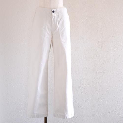 コットンストレートパンツ　Off White
