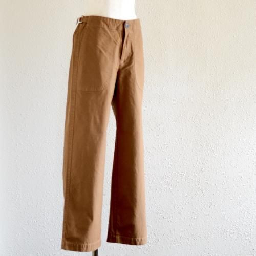 Cotton Straight Pants, Camel