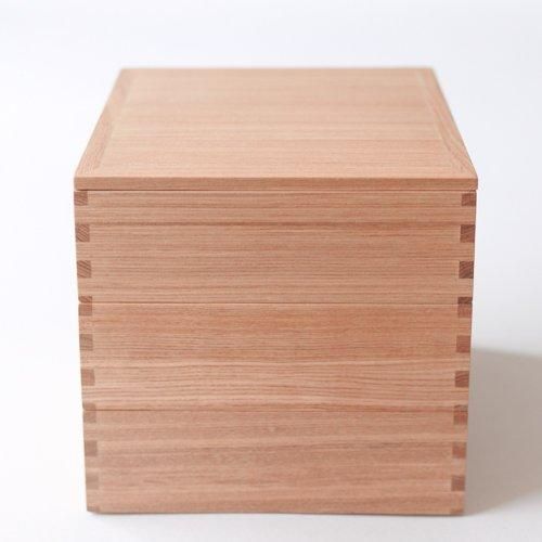 White wood three-tiered box