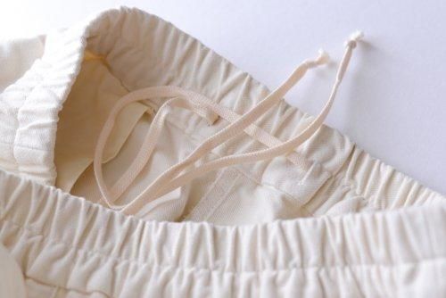 Cotton moleskin tapered pants in off-white