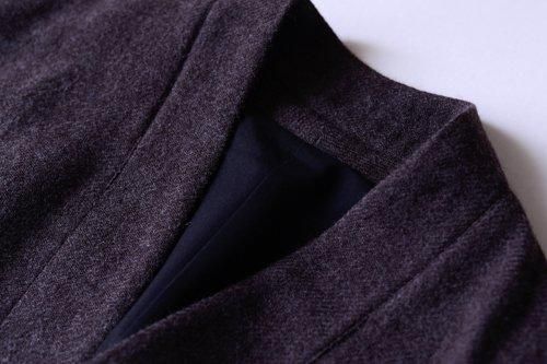 ソフトウールノーカラーコート Brown