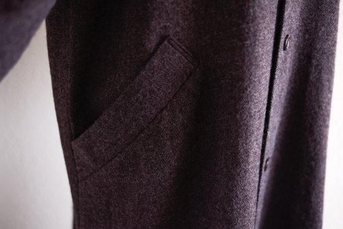 ソフトウールノーカラーコート Brown