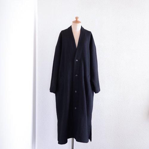 ソフトウールノーカラーコート Black