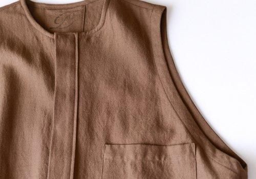 ウールリネンコットンジャンパースカート  Brown