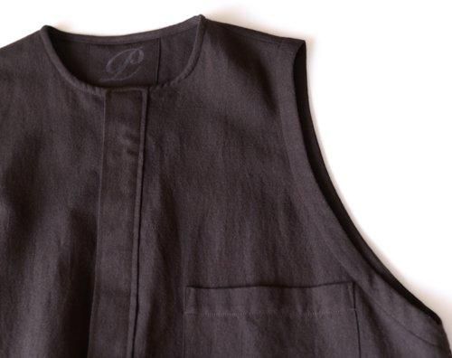 울 린넨 코튼 점퍼 스커트 Dark Brown