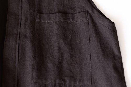 울 린넨 코튼 점퍼 스커트 Dark Brown