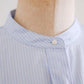 코튼 스탠드 컬러 블라우스 Blue Stripe B