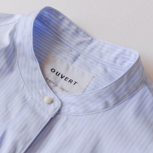 코튼 스탠드 컬러 블라우스 Blue Stripe B