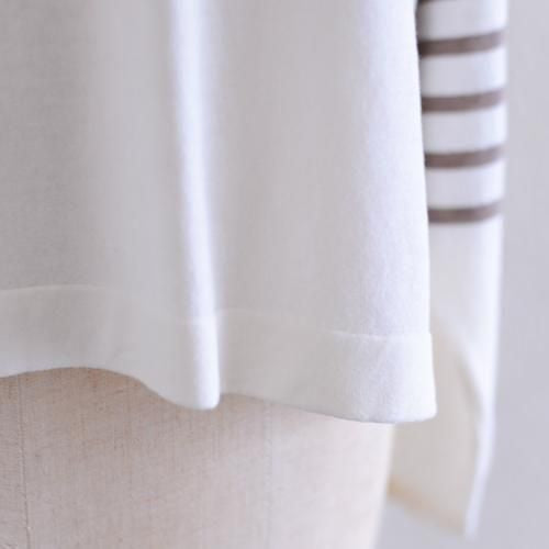 コットンニットボーダープルオーバー Brown