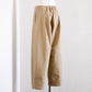 Cotton Herringbone Tuck Pants Beige