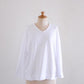 Soft cotton V-neck wide T-shirt White