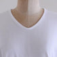 Soft cotton V-neck wide T-shirt White