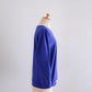 Soft cotton V-neck wide T-shirt in Dark Blue