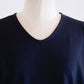 Soft cotton V-neck wide T-shirt in black
