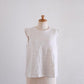 Cotton linen waffle sleeve shirt, off-white