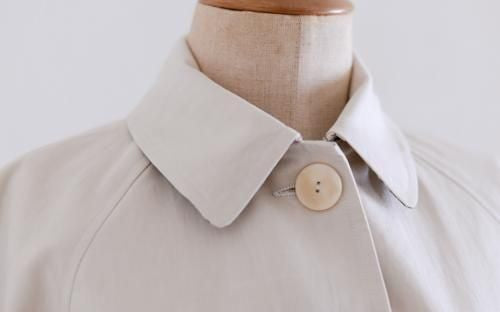 코튼 헨 플러그란 코트 Ivory