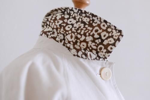 코튼 헨 플러그란 코트 Ivory