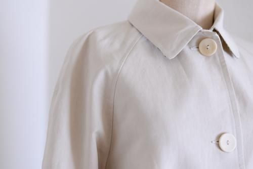 코튼 헨 플러그란 코트 Ivory