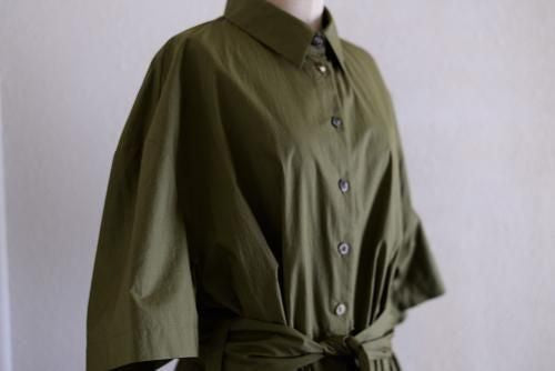 Khaki Cotton Short Sleeve Jumpsuit